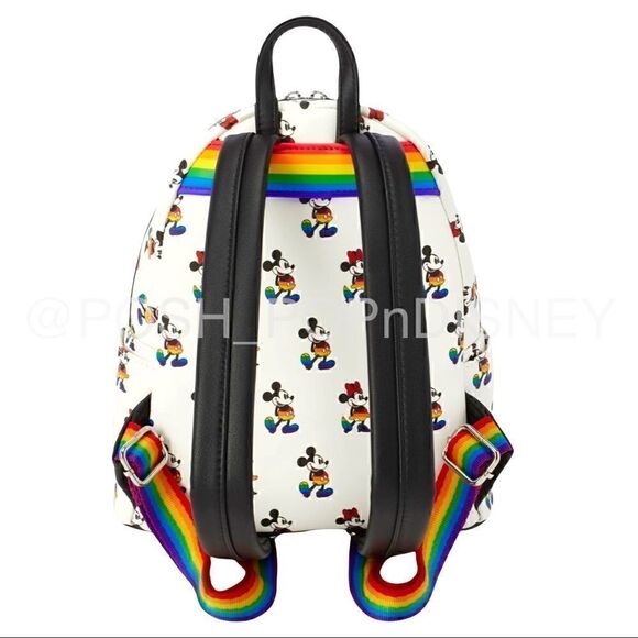 Disney PARKS Mickey & Minnie Mouse Loungefly rainbow Disney Collection RARE - Picture 3 of 3